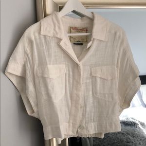 ANTHROPOLOGIE LINEN CROP TOP